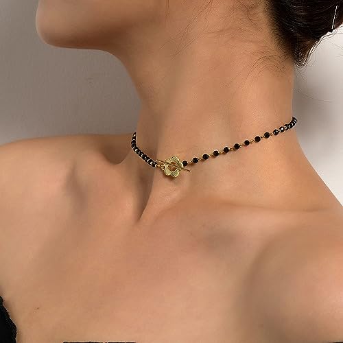 Gold Flower Choker Necklace for Women and Girls