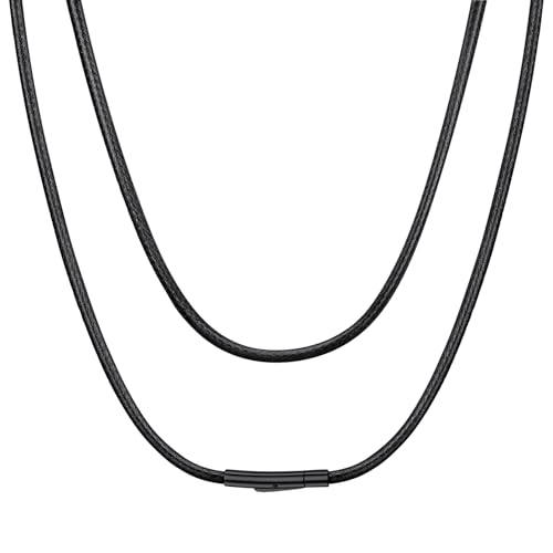 Men's 20" Black Leather Cord Necklace