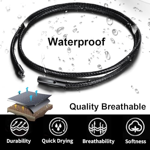 Men's 20" Black Leather Cord Necklace