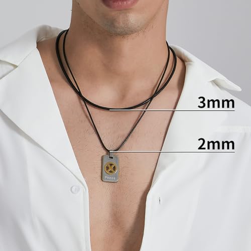 Men's 20" Black Leather Cord Necklace