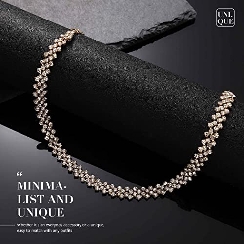 Gold Rhinestone Choker Necklace for Women and Girls