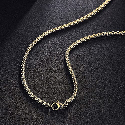 Unisex Gold Cross Necklace with Stainless Steel Chain