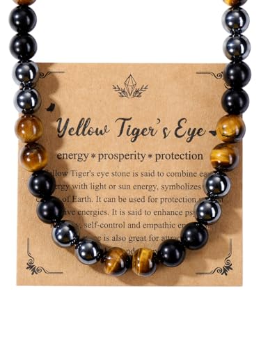 Triple Protection Men's Crystal Beaded Necklace