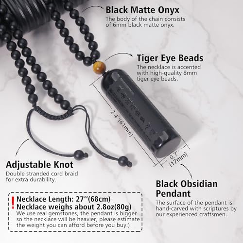 Black Obsidian & Tiger Eye Chakra Necklace