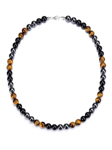 Triple Protection Men's Crystal Beaded Necklace