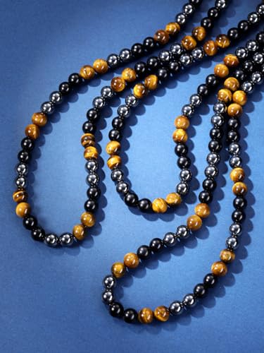 Triple Protection Men's Crystal Beaded Necklace