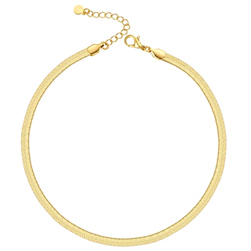 Gold Choker 14K Snake Chain Necklace Layering Jewelry