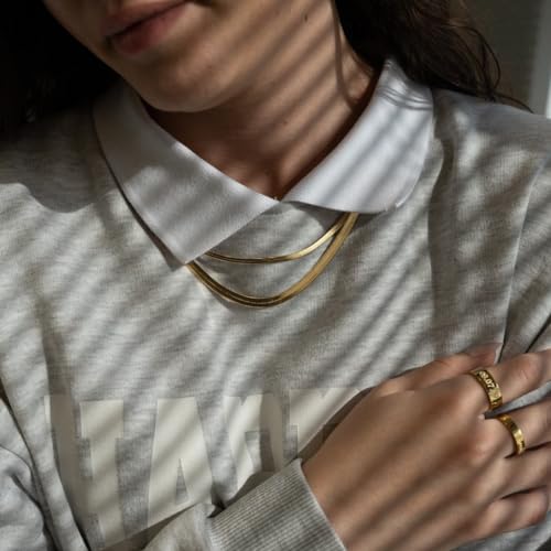 Gold Choker 14K Snake Chain Necklace Layering Jewelry