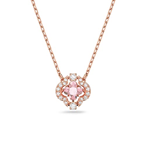 Swarovski Women's Rose-Gold Clover Pendant Necklace