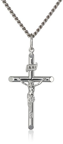 Men's Sterling Silver Crucifix Pendant Necklace