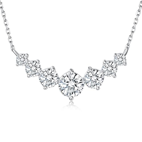 DUNSTEN Moissanite Diamond Necklace for Women