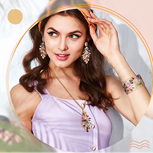 Kenning 4-Piece Acrylic Jewelry Set: Earrings, Necklace, Bracelet