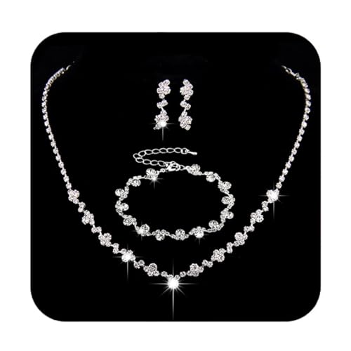 Elegant Crystal Bridal Jewelry Set - Silver