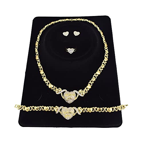 14K Gold Filled Jewelry Set for Women: Bracelets, Necklaces, Earrings