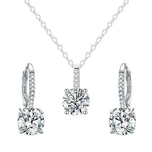 Sterling Silver Wedding Jewelry Set with CZ