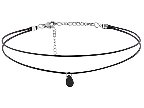 Dainty Double Layered Black Choker Necklace