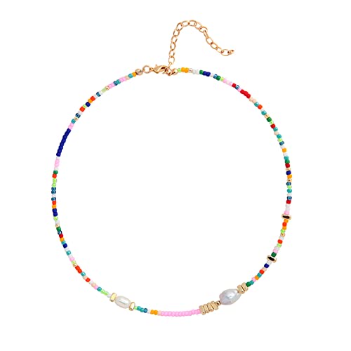 Colorful Freshwater Pearl Beaded Choker Necklace