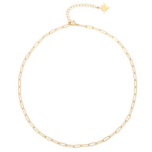 18k Gold Pearl Choker Necklace with North Star Charm