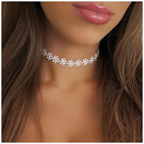 Boho Daisy Lace Choker Necklace for Women