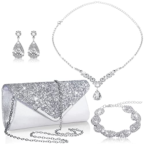 Tiamon 4-Piece Rhinestone Jewelry Set for Women