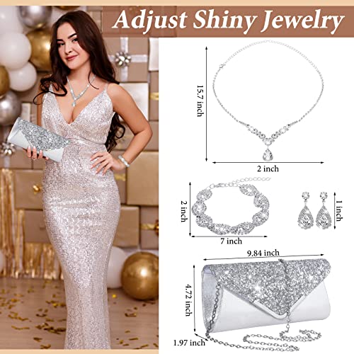 Tiamon 4-Piece Rhinestone Jewelry Set for Women