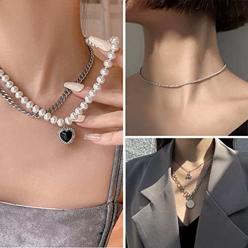 Silver Plated Jewelry Set - Necklaces, Bracelets, Rings