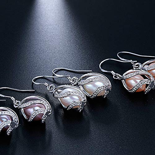 Freshwater Pearl Jewelry Set: Earrings & Pendant, 925 Silver