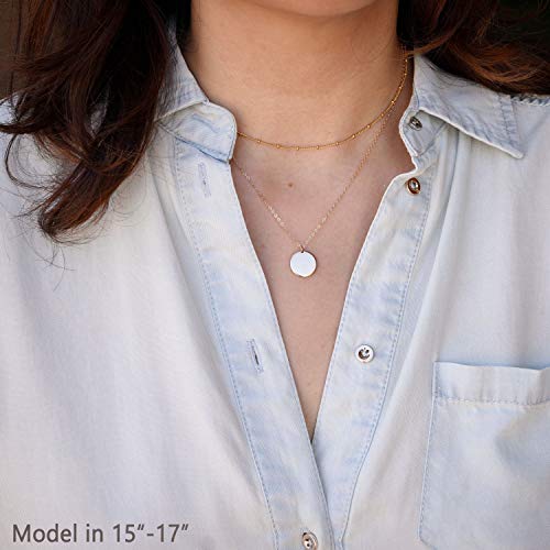 MEVECCO Gold Layered Disc Necklace for Women