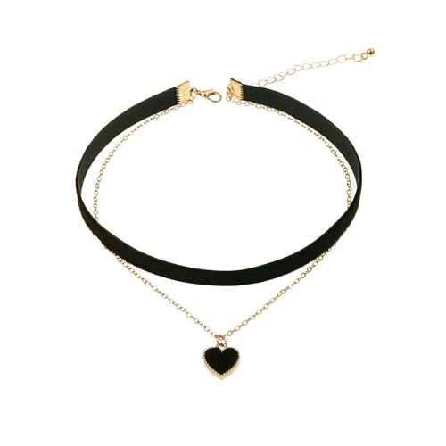 DAYANEY Black Heart Choker Necklace Gothic Vintage Jewelry