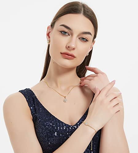 Gold Round Jewelry Set for Women - Bridal & Party