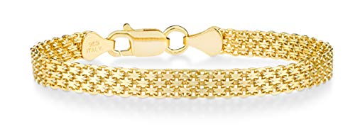 18K Gold Over Sterling Silver Bismark Chain Bracelet