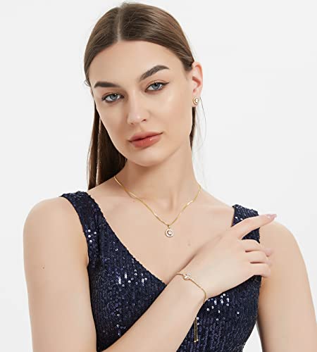 Gold Round Jewelry Set for Women - Bridal & Party