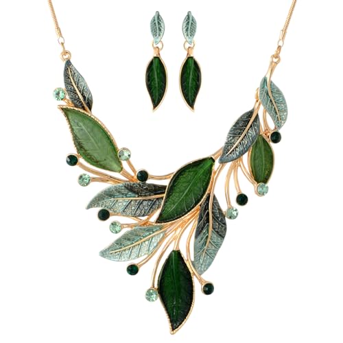 Mycitta Vintage Gold Plated Boho Necklace Earring Set
