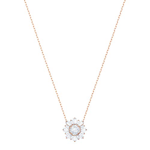 Rose Gold Swarovski Sunshine Pendant Necklace with Clear Crystals