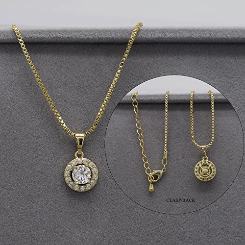 Gold Round Jewelry Set for Women - Bridal & Party