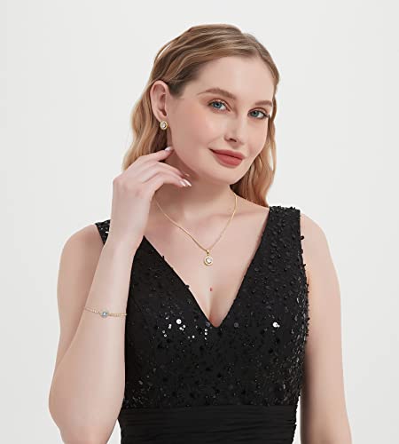Gold Round Jewelry Set for Women - Bridal & Party