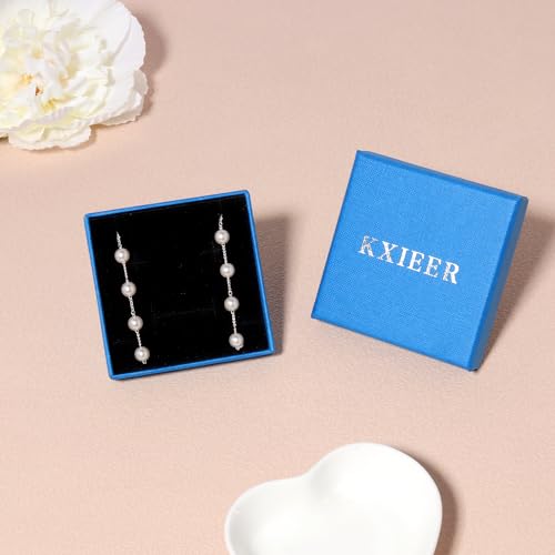 Silver Pearl Jewelry Set for Women - Necklace, Earrings, Bracelets