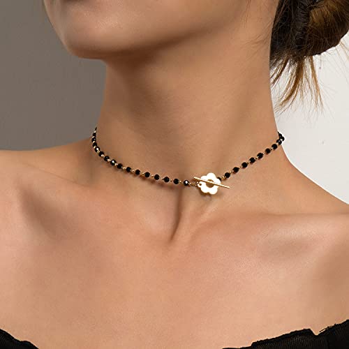 Gold Flower Choker Necklace for Women and Girls
