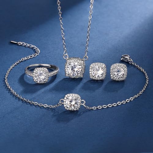 Elegant Cubic Zirconia Wedding Jewelry Set for Women