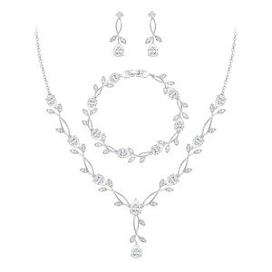 Elegant White Gold Wedding Jewelry Set for Women