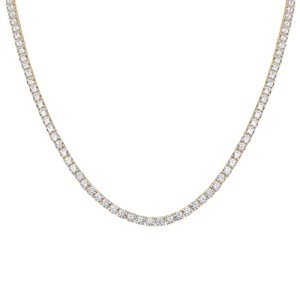 3mm Simulated Diamond Tennis Necklace in Gold