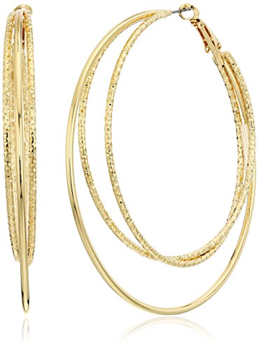 Guess Wire Gold Hoop Earrings with Smooth Texture