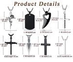 Men's Black and Silver Stainless Steel Cross Pendant Necklace