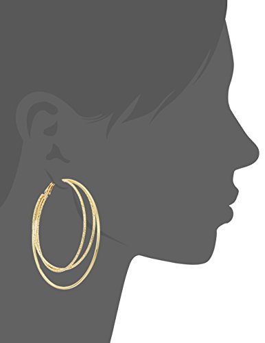 Guess Wire Gold Hoop Earrings with Smooth Texture