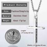 Men's Black and Silver Stainless Steel Cross Pendant Necklace