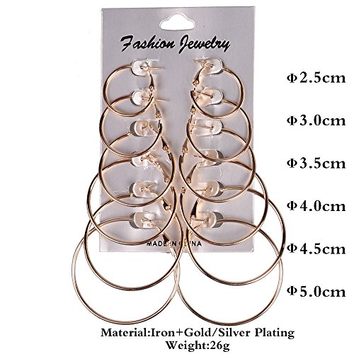 AJ DEFIRO Bronze Hoop Earring Set Women Jewelry