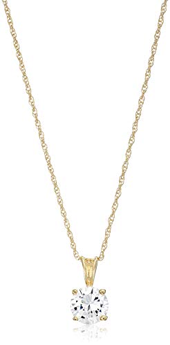Yellow Gold Plated Sterling Silver Cubic Zirconia Necklace