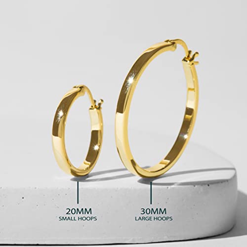 PAVOI 14K Gold Plated Silver Lightweight Hoop Earrings