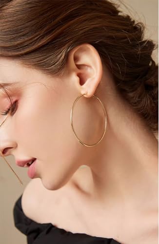 Golden Hoop Earrings Set for Women, 3 Colors