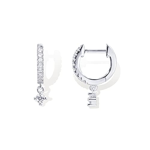 14K Gold Plated Huggie Dangle Hoop Earrings